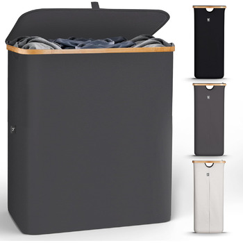 Кошик для білизни з кришкою, 2 відділення, 140 л HENNEZ