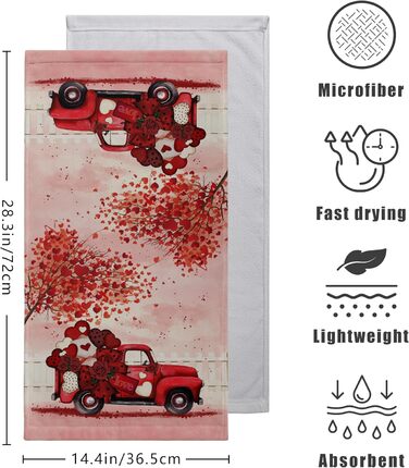 Різдвяні кухонні рушники Kwlegh, рушник для рук, різдвяна ялинка, цукерка-тростина, сніжинка, рушник для пальців, набір з 2 шт. , милий чоловічий банний рушник, високопоглинаючі рушники, 36 x (серце-ялинка-вантажівка)