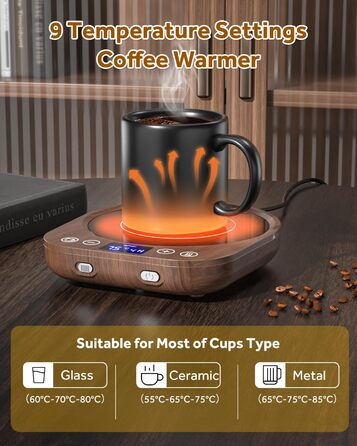 Підігрівач для чашок 35 Вт, коричневий MQFORU