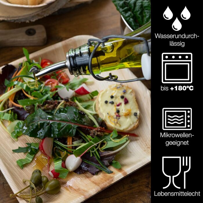 Набір тарілок з пальмового листя, квадратні, 25 предметів Moritz & Moritz