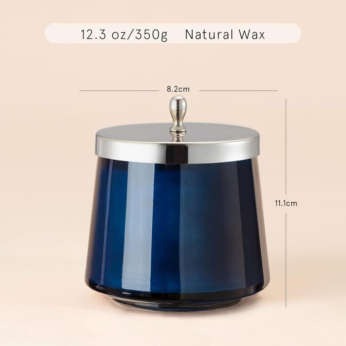 Ароматна свічка La Jole Muse у скляній свічці, подарунок для жінок, ароматичні свічки з сандаловим деревом для дому, час горіння 55 годин, 170 г. (О-евкаліпт та інжир)