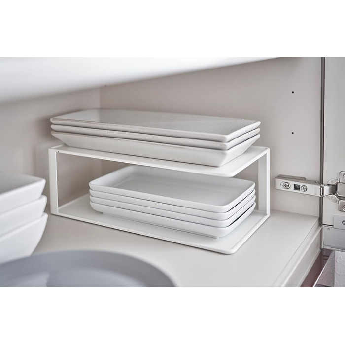 Прямокутна підставка для посуду біла YAMAZAKI