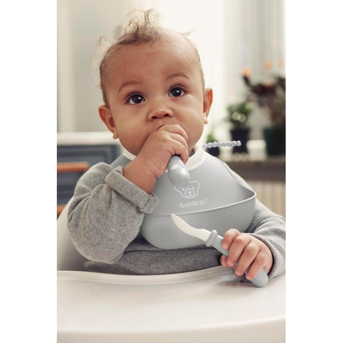Слюнявчики для дітей 2 предмети, сірий  BabyBjörn