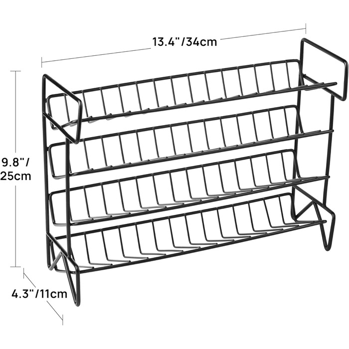 Набір із 28 баночок для спецій 120 мл зі стійкою 34 х 11 х 25 см на 4 полиці Vtopmart
