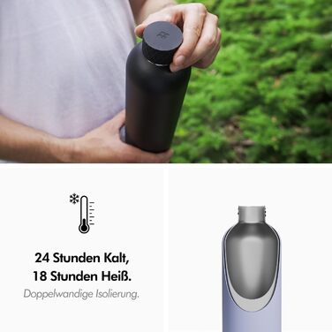 Термопляшка 1 л, чорна KIVY