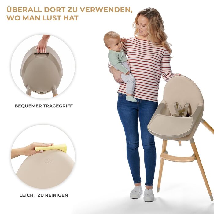 Дитячий стільчик для годування від 6 місяців kk Kinderkraft
