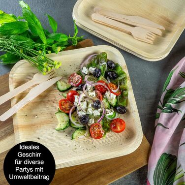 Набір тарілок з пальмового листя, квадратні, 75 предметів Moritz & Moritz