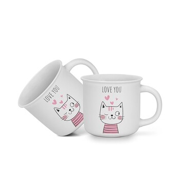 Набор из 2-х кружек Fissman 380 мл LOVE YOU фарфор (3714)