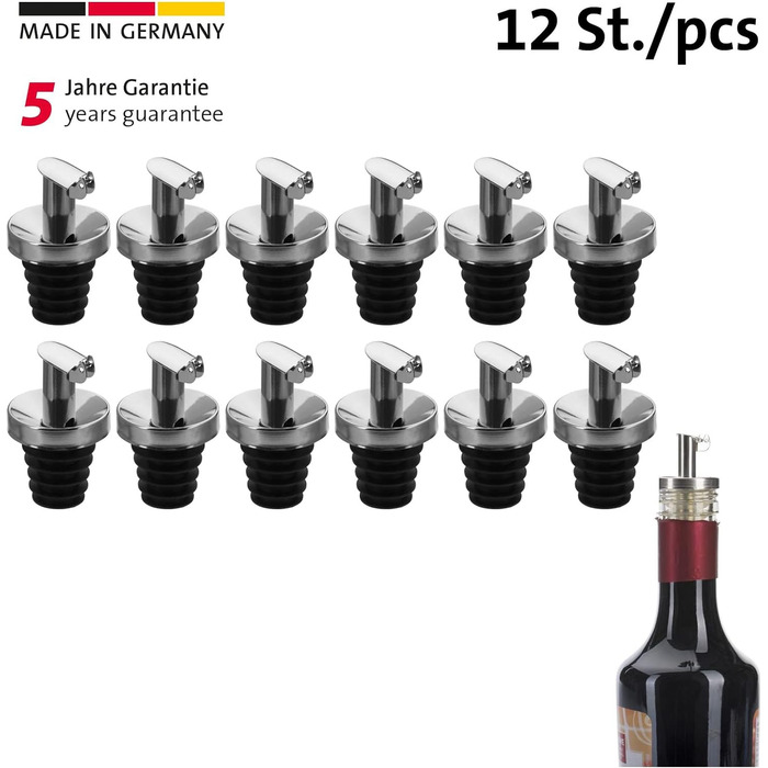 Заливки олії/оцту 4 запасні пробки, з клапанами, метал/нержавіюча сталь, натуральні пробки, масло з нержавіючої сталі спеціальне, 478022E3 (Масло - пластикові пробки, 12 шт. ), 4