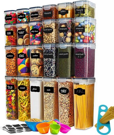 Контейнери для зберігання продуктів Goldeluxe 10 x 1 л з кришками, контейнери для заморозки, коробки для приготування їжі, без BPA, герметичні, штабелюються набір Tupperware для контейнерів для продуктів, контейнерів для заморозки та кухні (GO24A)