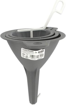 Набір воронок, 3 предмети, сірі Fackelmann