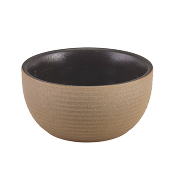 Миска кругла 350 мл, 11.4*5.6 см, Kava Black Stoneware Ribbed, GenWare
