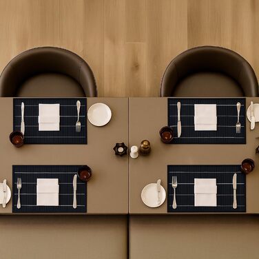 Набір із 6 сервірувальних килимків 45 x 30 см, чорний Relaxdays