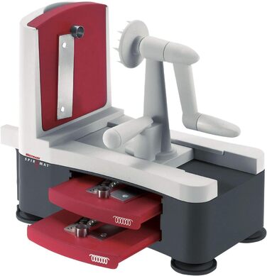 Ручний спіральний різак для овочів Westmark з 2 ріжучими конусами та фіксатором, нержавіюча сталь/пластик, антрацит/червоний, 11622260 (Spiromat Овочечистка)