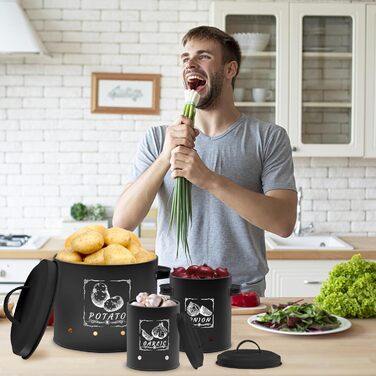 Ящик для зберігання з системою вентиляції 3 шт чорний Gigmeta