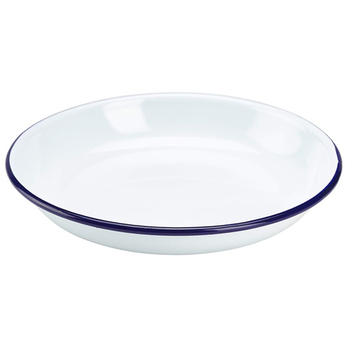 Тарілка 18 см біла емальована для пасти та рису, GenWare