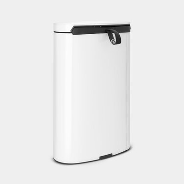 Сміттєвий бак з педаллю 40 л безшумний білий Flatback + Brabantia