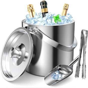 Відро для льоду 1,6 л з кришкою, совком та щипцями для льоду GMGXX