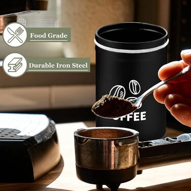 Емкости для хранения чая/кофе/сахара, набор 3 предмета, черные Herogo