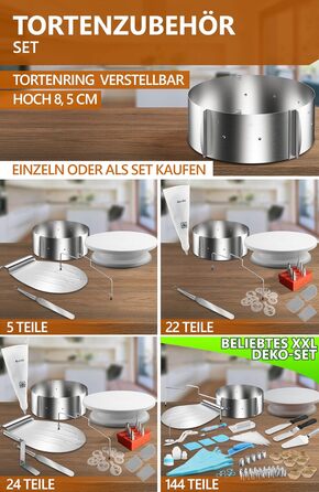 Кольцо для выпечки 8,5 см раздвижное 16-30 см 4smile