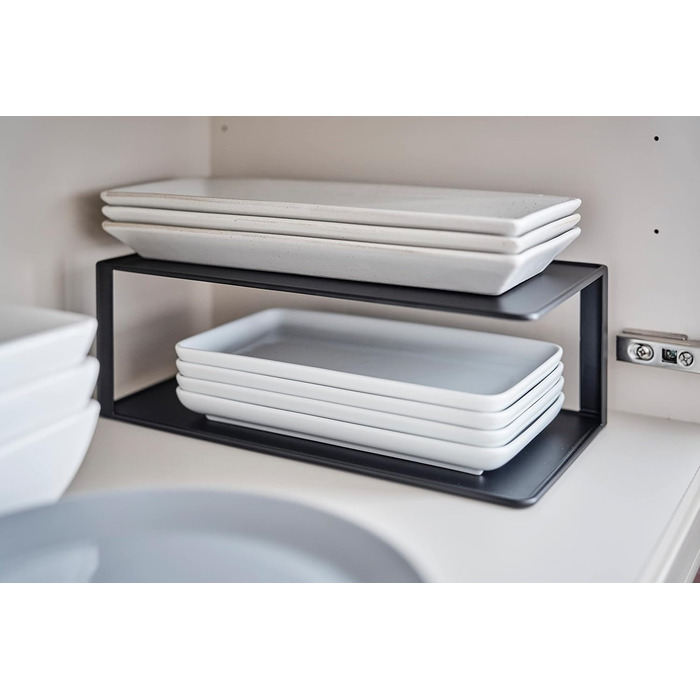 Прямокутна підставка для посуду Yamazaki 5641 TOWER, сталева, мінімалістичний дизайн (чорний (чорний 19-3911TCX))