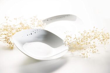 Серія Fadilla, комбінований сервіз 42 шт. и, порцеляновий набір посуду на 6 персон, білий, чорний, сірий