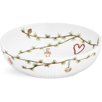 Миска сервировочная 30 см белая с акварельной росписью Christmas Hammershøi Kähler