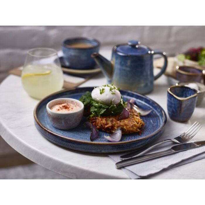 Тарілка презентаційна 25x2, 2 см з низьким вертикальним бортом, Terra Porcelain Aqua Blue, GenWare