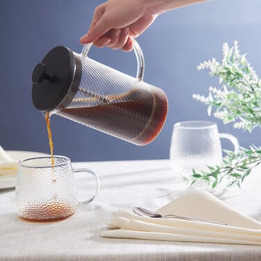 Заварювальний чайник Fissman з поршнем 1000 мл скляна колба (9168)