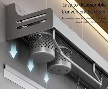 Настінний органайзер для кухонного приладдя 80 см сірий Giural