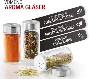 Набір з 18 баночок для спецій зі стійкою 30 x 8,5 х 19 см на 3 полиці Vomeno