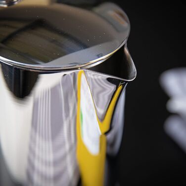 Кавоварка еспресо Cilio AIDA 10 чашок Полірована нержавіюча сталь Підходить для всіх типів плит, включаючи індукційні Ø 9 см, В 17,5 см Італійська кавоварка Кафетера Машина мокко з нержавіючої сталі полірована 10 чашок