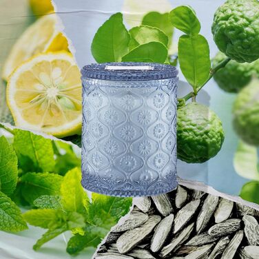 Ароматна свічка La Jole Muse у скляній свічці, подарунок для жінок, ароматичні свічки з сандаловим деревом для дому, час горіння 55 годин, 170 г. (Menta Al Limone)