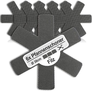 Набір з 6 фетрових підставок під гаряче 38 см, сірий Com-Four