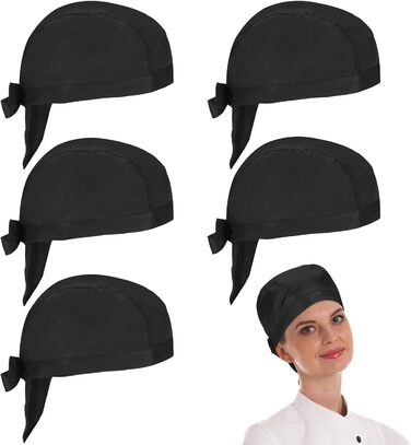 Чорний шеф-кухар капелюх 5 шт YUWJOOWEE