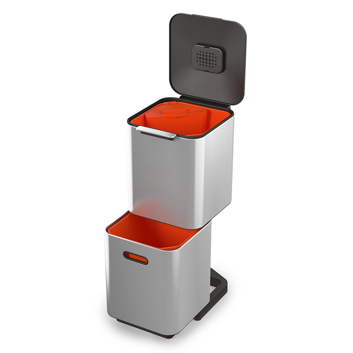 Контейнер для сміття з двома баками 40 л металік Totem Compact Joseph Joseph