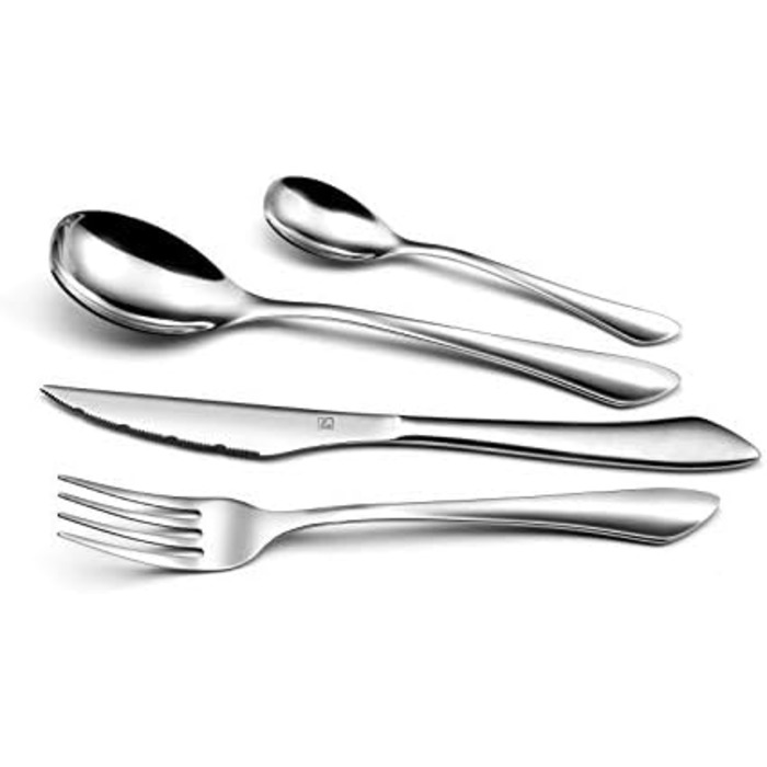 Набор столовых приборов на 4 персоны Столовые приборы с PVD-покрытием матовые в винтажном стиле Набор столовых приборов на 4 персоны нержавеющая сталь 18/0 матовый 4 шт. столовая вилка, столовый нож, столовая ложка и чайная ложка (нержавеющая сталь, 24 шт