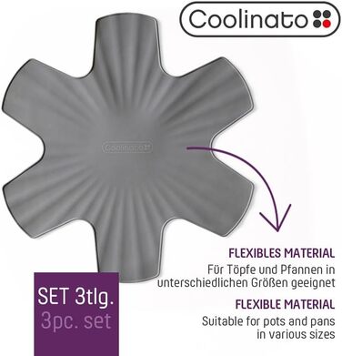 Набір із 6 силіконових підставок під гаряче 35 см, сірий Coolinato