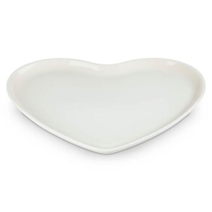 Блюдо сервировочное в форме сердца 32 см, бежевое Heart Le Creuset