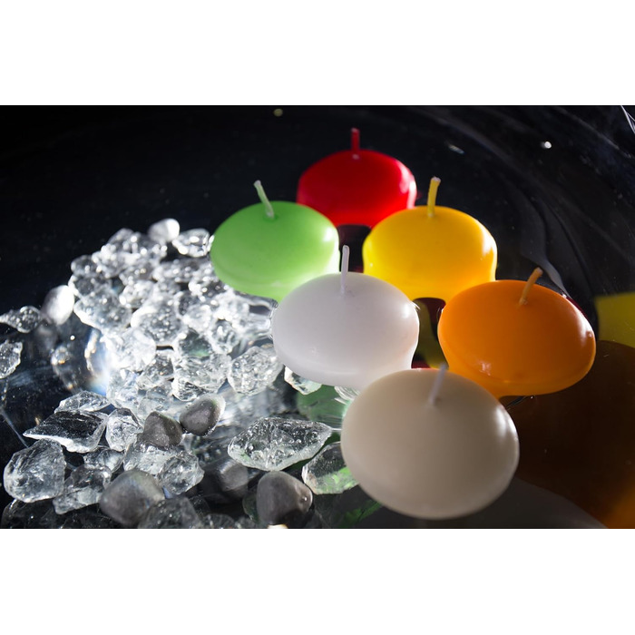 Набір плаваючих свічок DONAU HOME/ / 12 шт. / 2,8 x Ø 4,8 см / 4 години горіння / Плаваючі воскові свічки без парфумів / Плаваючі теплі чайні свічки / для вечері, весілля, басейну 12 шт. (овальна форма, 12 шт. , білі)