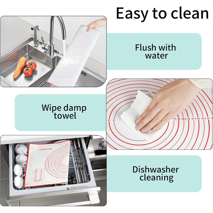 Силіконовий килимок для випічки 70 х 50 см червоний Behiruch