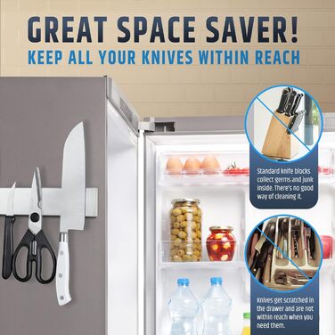 Преміальний 61-сантиметровий магнітно-смуговий ніж для стіни HMmagnets