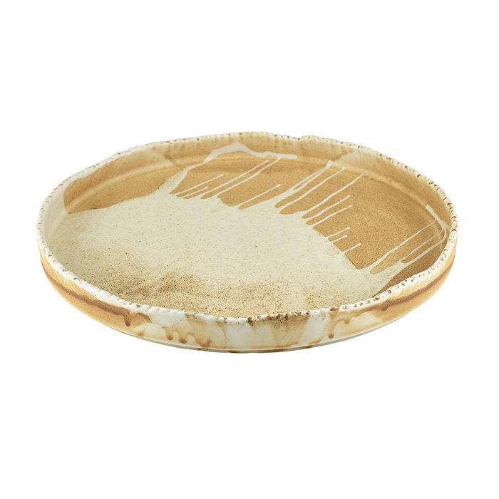 Презентаційна тарілка з бортиком 28*h 2.9 см, Terra Porcelain Roko Sand, GenWare