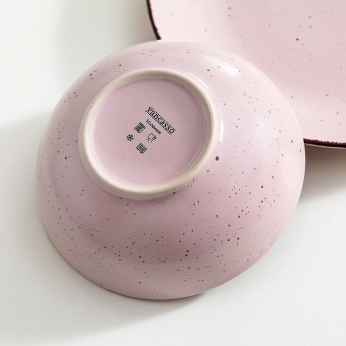 Столовий сервіз з керамограніту, набір посуду vancasso MODA, вінтажний зовнішній вигляд, комбінований сервіз з 40 предметів з 8 обідніми тарілками, тарілками для тортів, суповими тарілками, мисками та чашками кожна (барвистий, комбінований сервіз 16 шт. )