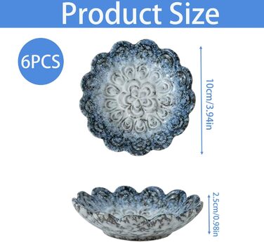 Набор из 6 мисок для соуса бело-голубой Sightday