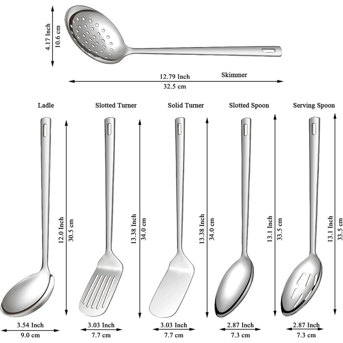 Набір кухонного начиння Evanda з 6 предметів, набір кухонного начиння з нержавіючої сталі, набір кухонних інструментів та шпателів, предмети першої необхідності для дому, кухонні аксесуари 1. Срібний