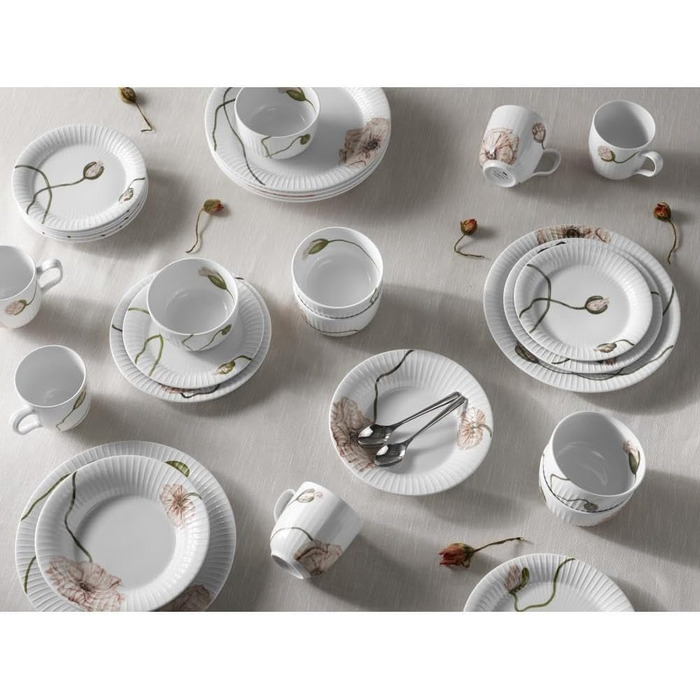 Тарелка 27 см, белая с акварельным узором Poppy Hammershøi Kähler