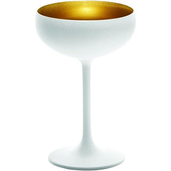 Келихи для шампанського 230 мл, набір 6 предметів, білий/золотистий Elements Stölzle Lausitz