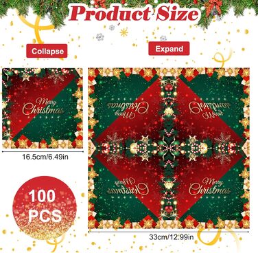 Різдвяні паперові серветки 100 шт. Shinybox