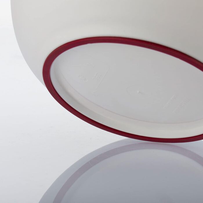 Миска для випічки Westmark 3,5 л - з носиком - кришка з двох частин - миска для змішування без бісфенолу А, нековзна та придатна для миття в посудомийній машині (червона/біла) (біла/червона, набір із мірною чашкою)